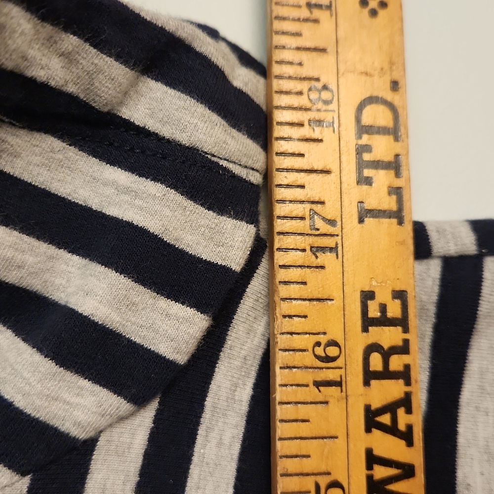 British Khaki Navy & Gray Striped T-Shirt Mini Dress – Size XS - Picture 6 of 11